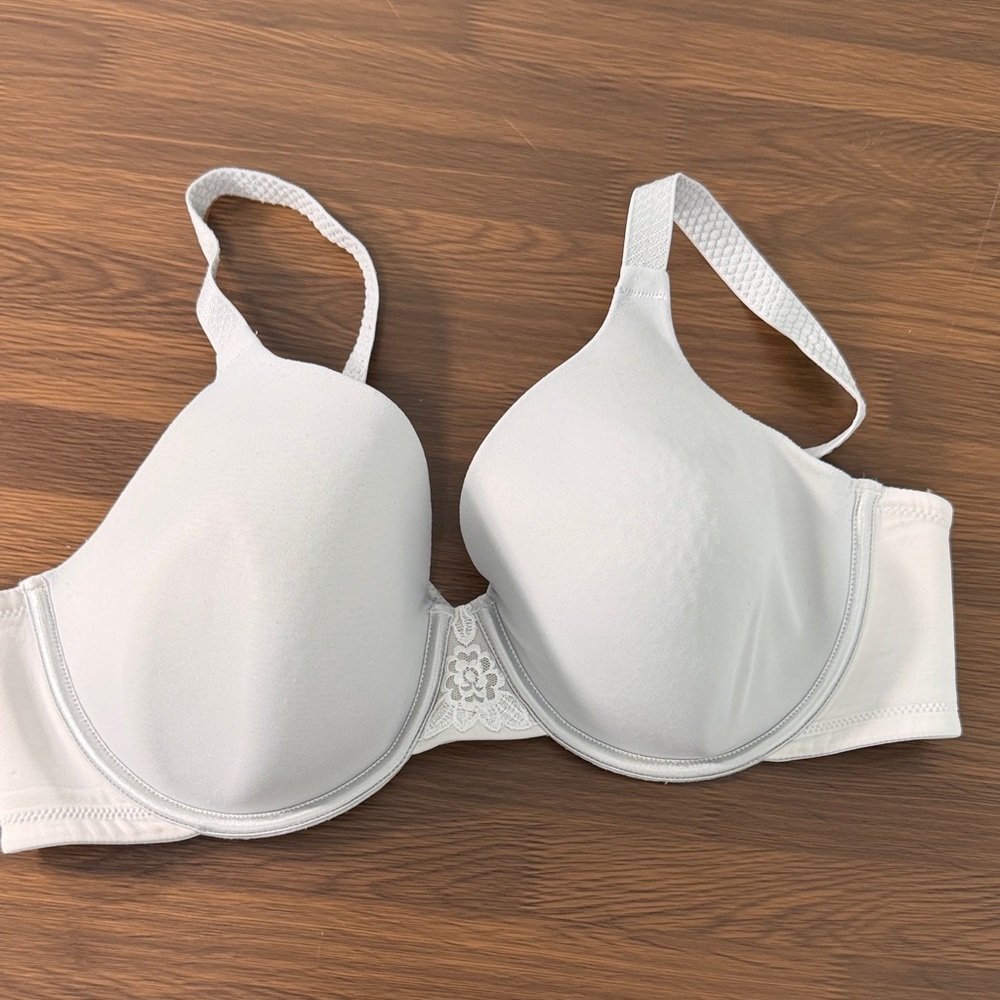Vanity Fair Beautiful Benefits‎ Silvery Blue/White Bra Sz 40C